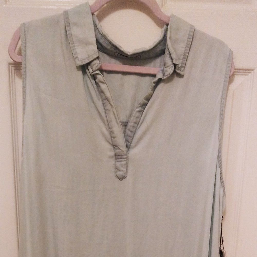Dex Short Sleeve Denim Dress 2X
